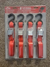 SLine by Ancra Cargo 1"x6ft Ratcheting tie-downs with Hooks 4 Pack New