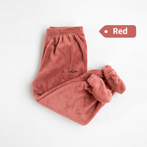 Pijama de franela de invierno para mujer, ropa de dormir de lana cálida cintura elástica - Imagen 15 de 17