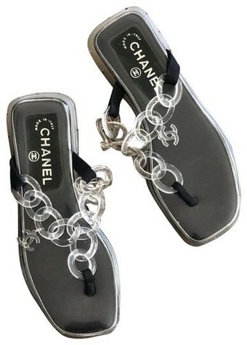 chanel clear sandals