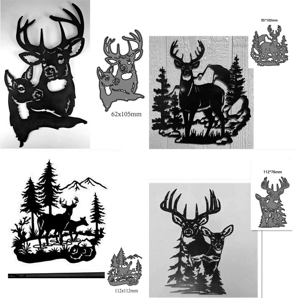 Christmas Metal Cutting Dies Animal Deer Scrapbooking Paper Craft Mould
