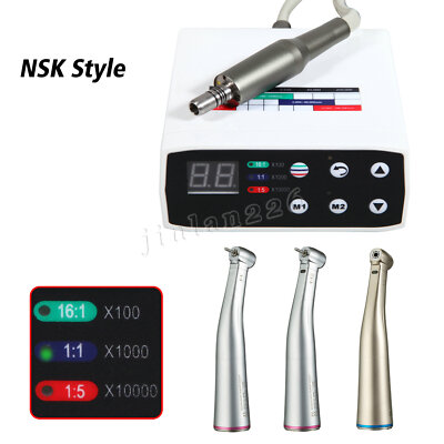 Dental 1:5 Increasing Contra Angle Optic LED Handpiece Fit NSK Electric Motor US