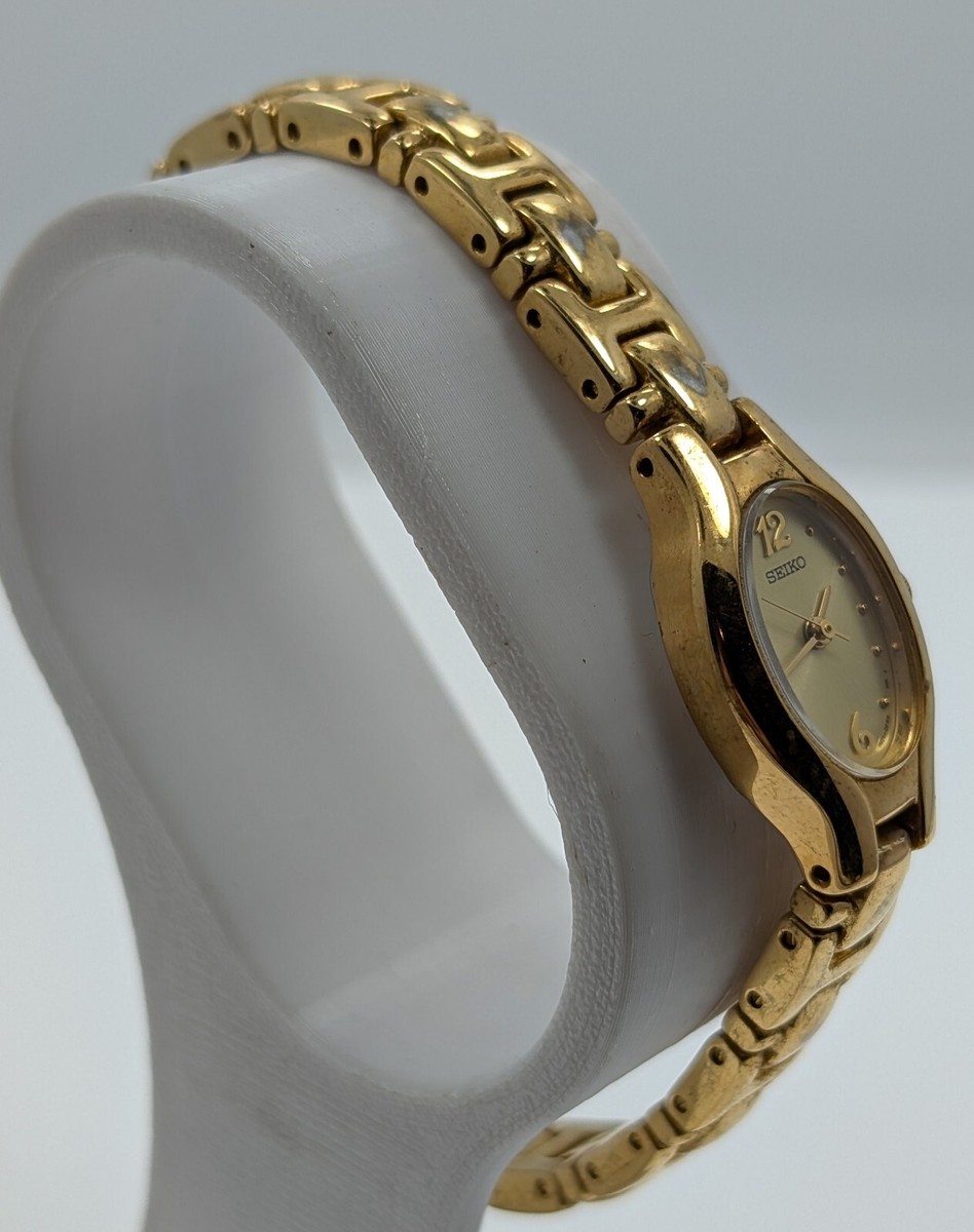 Vintage 1996 Seiko Ladies Quartz Watch 1N01-0GD0 - Gold Tone Expansion Band Seiko quartz watch 1n01 - Gem main image 2