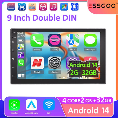 Car Stereo Radio Auto Carplay Android 15 9'' Double 2Din Touch Screen Gps Wifi