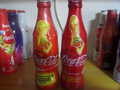 3 Coca Cola Limited Edition Glass Bottles FIFA World Cup 2006
