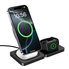 3in1 15W Magnetic Wireless Charger Station For Apple Watch iPhone 16 15 14 13 12