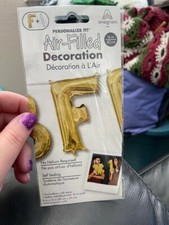 Anagram Letter "F" Gold Minishape 16" Foil Balloon New 