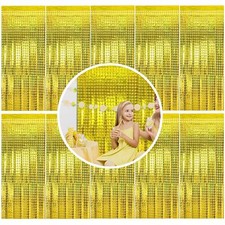 Square Tinsel Curtain 10pcs Glitter Gold Party Streamers Birthday Backdrop