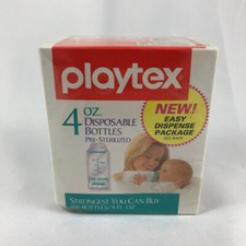Playtex Pre-Sterilized Disposable Bottles 100 ct 4 oz NEW Vintage 1993 Prop