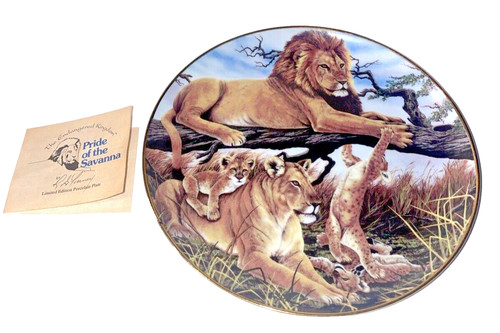 Fleetwood Collection Lions Plate Endangered Kingdom Pride of Savanna 1994 #A1100