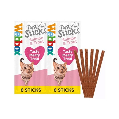 Webbox Cat Delight Sticks Treat Chicken Salmon Beef Turkey Cod Duck (72 Sticks) - 第 8/9 張圖片