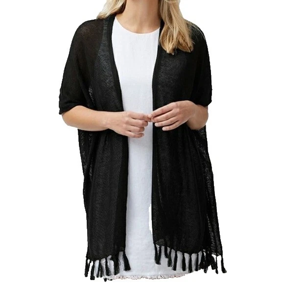 Chaqueta de Lino Negro Suéteres para mujer