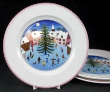 Villeroy and Boch Naif Christmas Group of 3 Salad Plates
