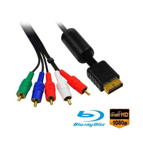 EAXUS® PS2/PS3 YUV Component/Component Cable AV TV Video FullHD Playstation 2 3 - Picture 1 of 8