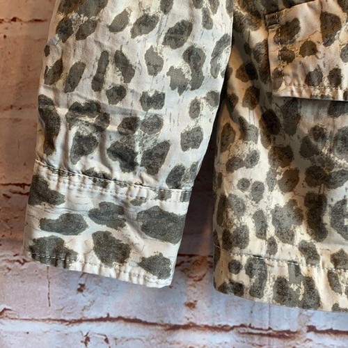 Lily Aldridge Velvet Aziya leopard army jacket S pockets unlined lightweight - Picture 6 of 12