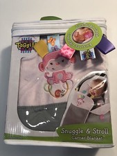 Taggies Snuggle  Stroll Interactive Baby Carrier Blanket Pink Monkey NIP RARE-S