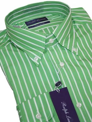 Ralph Lauren Purple Label Stripe Lime Tailored Hemd Gr.M & L - Bild 1 von 4
