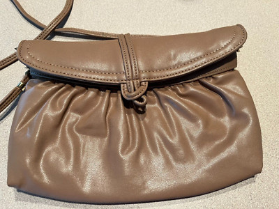 Genesis Small Camel Brown Shoulder/Crossbody  or Clutch Purse EUC
