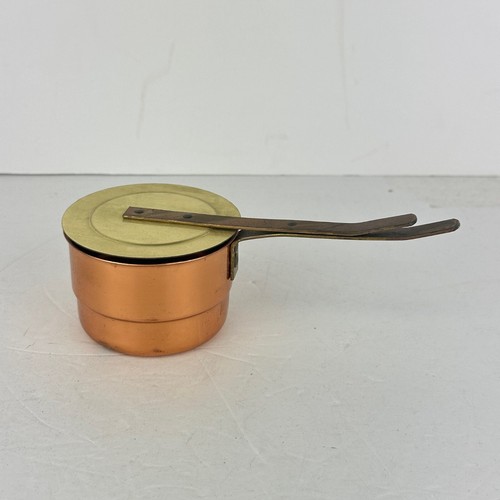 Portavasos STERNO DE COBRE Y LATÓN DE COLECCIÓN con cubierta deslizante para fondue \ plato de rozaduras