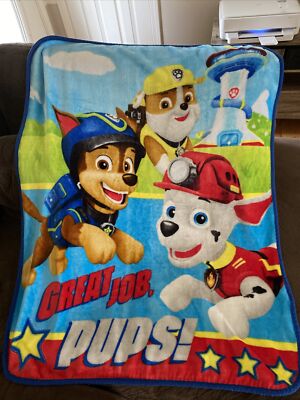 Paw Patrol Blanket Fleece Great Job Pups Throw Soft