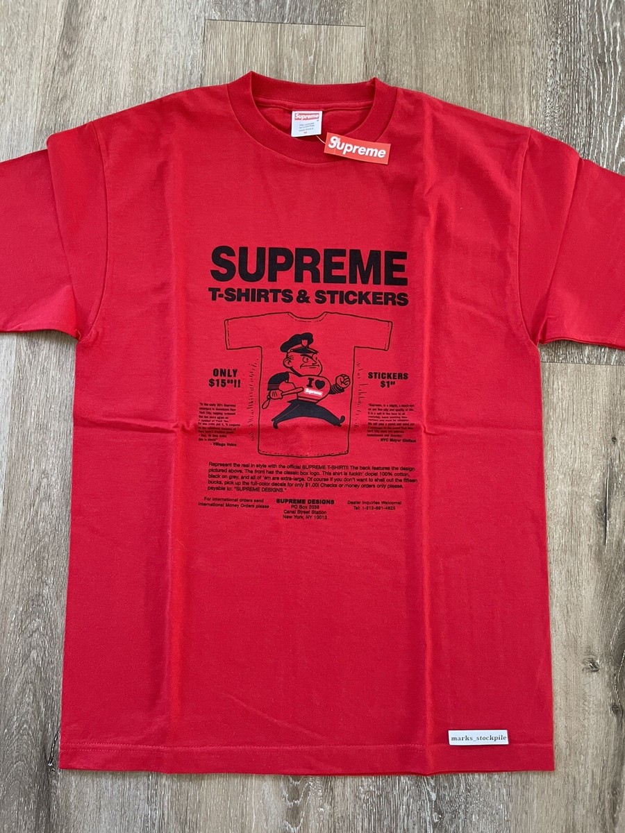 2007 Supreme T Shirts Stickers Tee Red Men Sz Medium M New