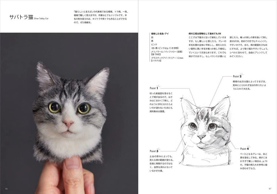 Portrait of Cat Made of Wool Felting | Japanese Craft Book How To Make Japan - Image 4 of 4