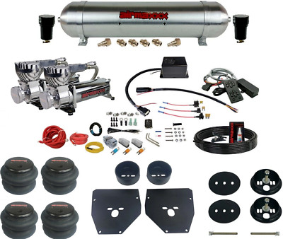 Air Ride Kit w/Slam Manifold Bags & Chrome 580 Compressors Fits 1963 72 C10
