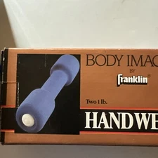 Pair of 2 LB's Each Hand Weights Soft Grip Body Images By Franklin Vintage