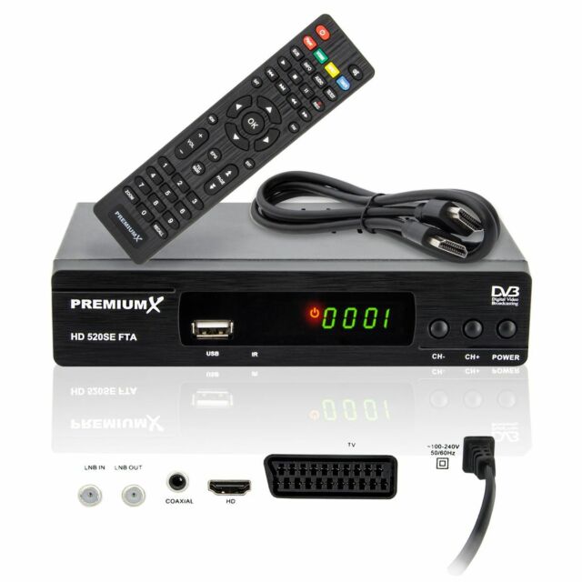PremiumX 520SE Sat TV Receiver DVB-S2 USB SCART HDMI Satellitenreceiver FullHD