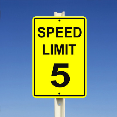 Speed Limit Road Traffic Street Aluminum Metal Yellow Safety Sign Speed Limit Road Traffic Street Aluminum Metal Yellow Safety Sign