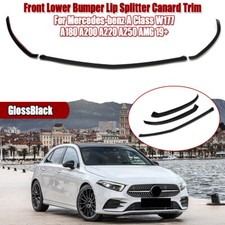 Front Spoiler Flaps Schwarz Set f&uuml;r Mercedes A-Klassse W177 AMG A180 A200 2019+