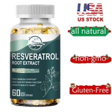 Resveratrol Capsules 1200MG Maximum Strength Anti Aging Antioxidant Supplement