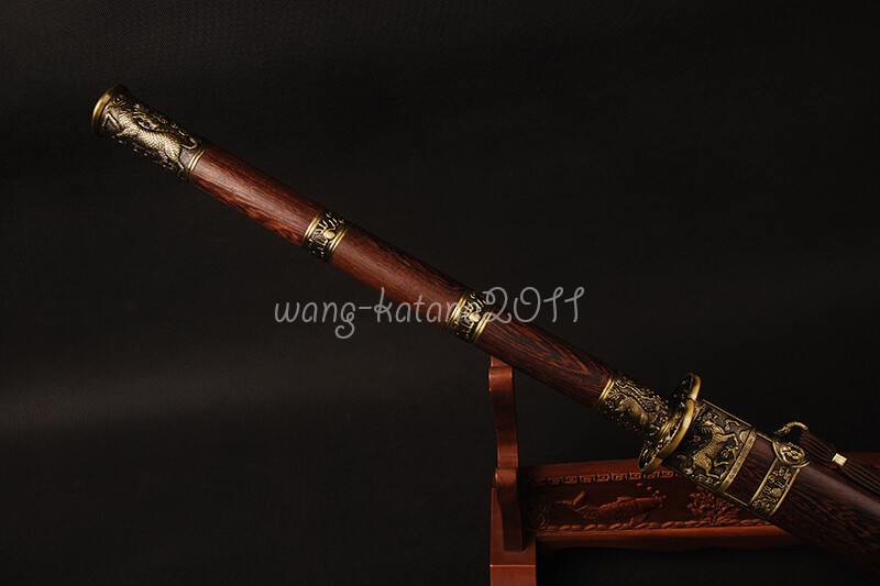 105CM Handmade Rosewood Chinese Sword Kangxi Emperor Dao Broadsword Folded Steel