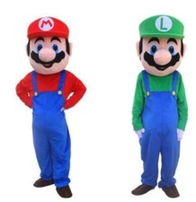Mario Mascot Costumes Fancy Dress Birthday Party Brothers Suits Adult Size