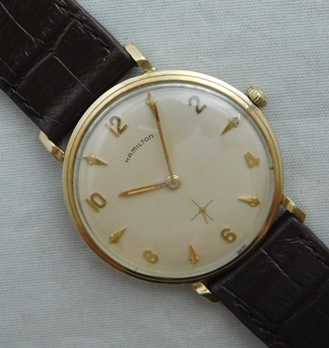 Reloj para hombre Hamilton Thin Line 7 mm de grosor relleno de oro de 10 k cuerda manual... 34 mm - Imagen 2 de 20