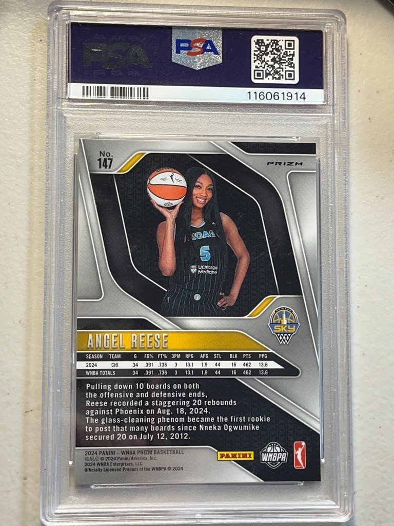 Angel Reese PSA 10 Pop 27 2024 Panini Prizm WNBA Silver Prizm Rookie RC #147 view 4