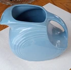 Fiesta Light Blue Ceramic Pitcher with Handles, Glossy Finish, Pottery