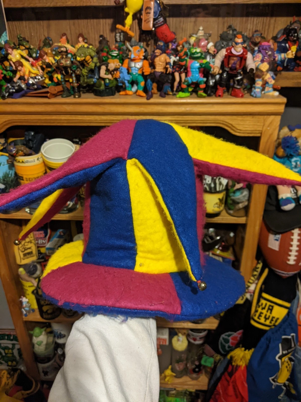 Vintage 90s Rave Festival Fleece Color block Adult Jester Hat