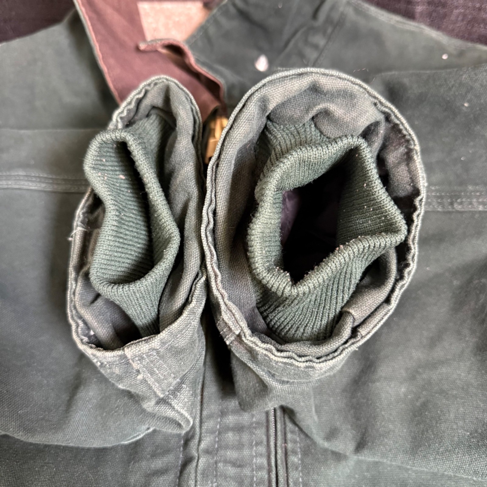 Carhartt C61 SPC Spruce Green Mens 2XL R Sherpa Lined Work  Jacket Canvas Chore thumbnail 7