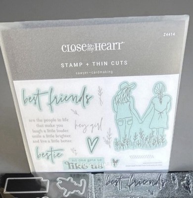 CTMH Stamp & Thin Cuts SAWYER-Card Making New Friendship