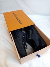 Louis Vuitton Trainers Black Leather Sneaker Pumps Low Top Men's UK 6.5 GC