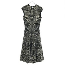 ALEXANDER McQUEEN Sleeveless Jacquard Knit Dress One Piece Black S Used MESC-0