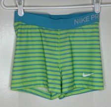 Nike Pro Dri-Fit Women's M Medium running shorts Fitted Elastic 25" Waist Stripe