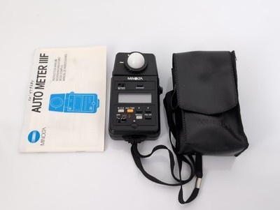 MINOLTA Auto Meter IIIF AMBIENT AND FLASH WITH CASE Clean Working