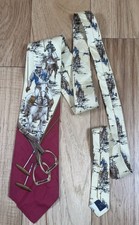 VINTAGE Polo Ralph Lauren Equestrian Jockey 90s 100 Silk Tie 54  USA Made