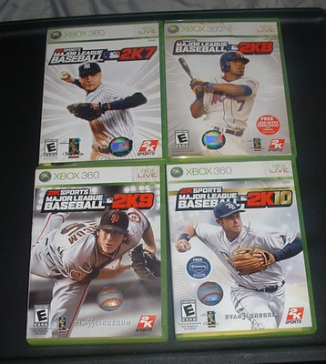Xbox 360 Lot MLB2K7, MLB2K8, MLB2K9, and MLB2K10 Complete W/Manuals CIB VG+/EX