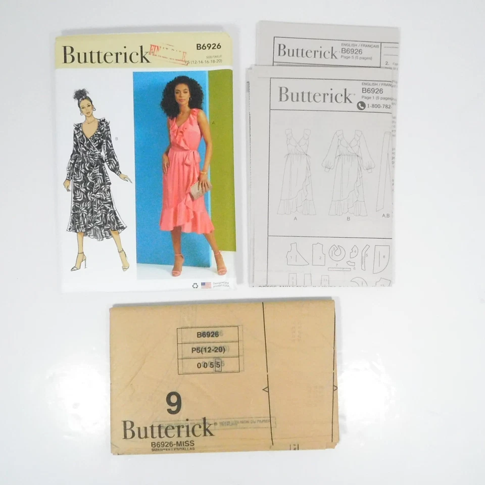Butterick6926 Misses Dress Sash Pattern Size 12-20 Uncut Ruffle Pullover Flounce - Image 2 of 4