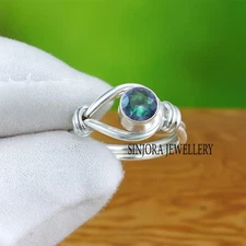 Mystic Topaz Gemstone 925 sterling silver handmade Gift Ring US size 5 to 13