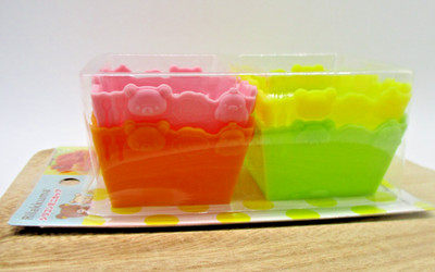 Rare Rilakkuma Silicone Food Cups 4pcs For Bento  Reusable Lunch Box  San-X 2015