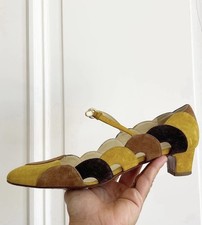Rare ballerine Y2K Miu Miu in pelle scamosciata smerlata