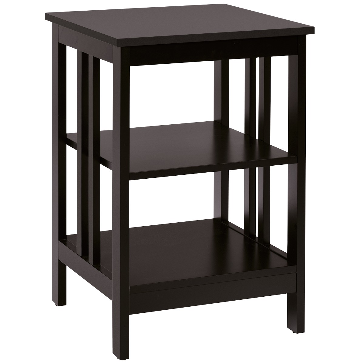Sofa End Table Storage Display Shelf Espresso
